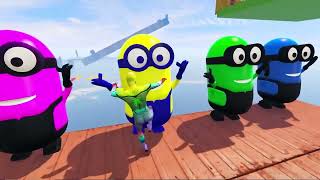 GTA 5 Epic Ragdolls RED SPIDERMAN VS RED MINION VS GREEN MINION (Euphoria Physics & Funny Fails)