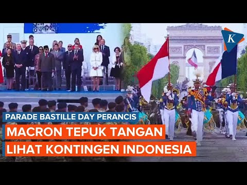 Tampil Paling Depan! Kontingen Indonesia Pukau Presiden Macron di Bastille Day