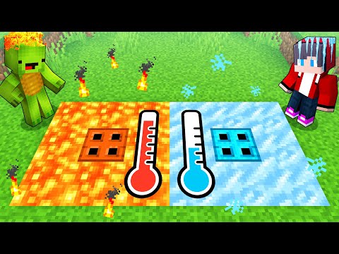 Mikey FIRE vs JJ ICE TRAPDOOR Survival Battle in Minecraft (Maizen)