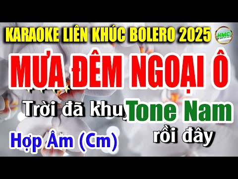 Karaoke Liên Khúc Trữ Tình Tone Nam Dễ Hát | NHẠC XƯA BOLERO TOÀN BÀI HAY – MƯA ĐÊM NGOẠI Ô