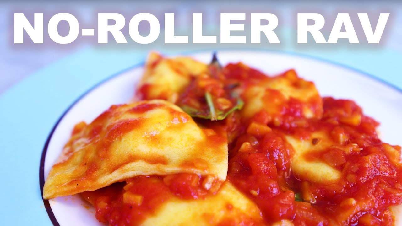 Cheese ravioli without a rolling machine fresh egg pasta quick tomato sauce