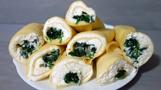 Naleśniki ze szpinakiem i serem 🥬 Pyszny, wytrawny obiad!