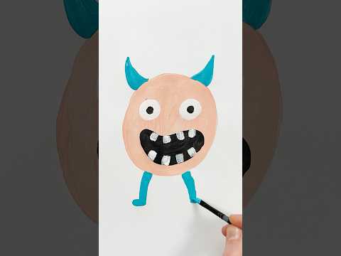 Little Monster Acrylic Painting for Kids #shortsvideo #painting #art #shorts