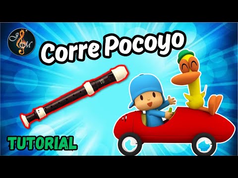 Corre Pocoyo, flauta dulce fácil con notas (Tutorial principiantes)