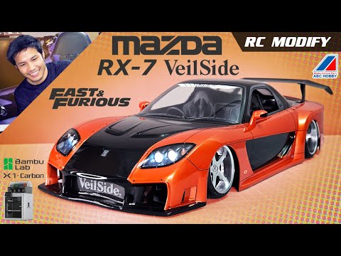 RC Modify 4 | Han's Orange VeilSide RX-7 Fast and Furious Tokyo Drift Style - RC Car Bambu Lab X1C