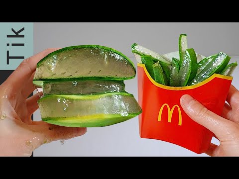 McDonald's Secret Menu: Aloe Vera Burger & Fries Taste Test! (vegan asmr)