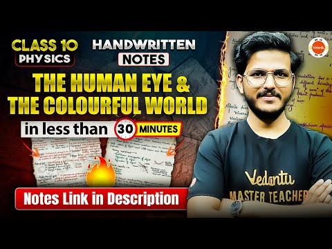 Class 10 Physics HUMAN EYE Explained Using Topper's Notes in Less Than 30 Mins | CBSE 2025