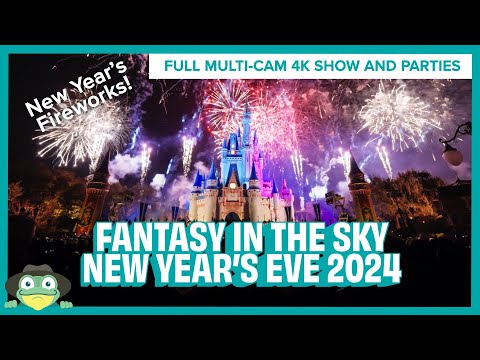 New Year’s Eve 2024 Fireworks at Disney World - Fantasy in the Sky and DJ Parties | Magic Kingdom