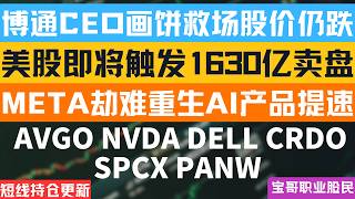 博通CEO画饼救场股价仍跌！美股即将触发1630亿卖盘！META劫后重生AI产品加速？AVGO NVDA DELL CRDO SPCX PANW！09022026 #美股 #股票 #美股分析 #投資