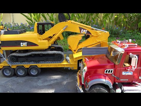 Excavator, Fire Truck, Police Car Toy Sand Play