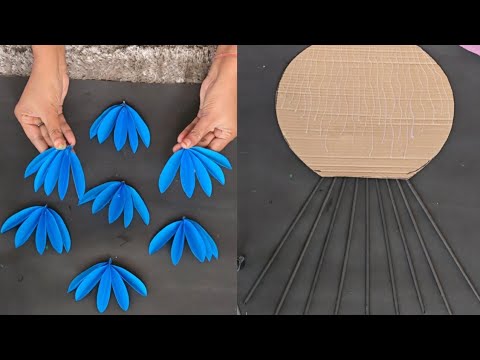 Amazing Home Decoration craft ideas | Waste cardboard and paper flower wall decor | DIY Room decor