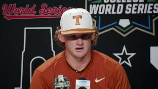 Texas coach Jim Schlossnagle and players on their loss to Georgia.
