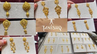 Tanishq daily wear gold earring design with wt and price |light weight gold stud earrings design 💫