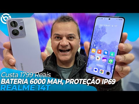 Realme 14T | Bateria de 6000 mAh e Proteรงรฃo IP69 por 1799 Reais! Anรกlise / Review