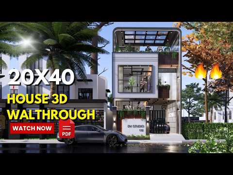 20x40 3bhk modern house plan | 6x12 Meters | House plan 3D Walkthrough || DV Studio