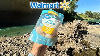 Can Colossal Shrimp Catch A BRIDGE MONSTER?!? (Walmart Fishing Challenge)