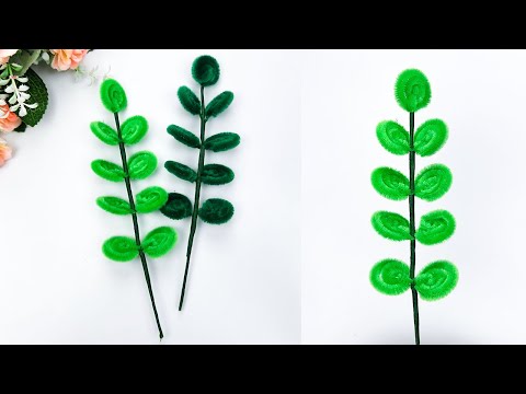How to Make Pipe Cleaner Leaves 🌿 DIY Easy Pipe Cleaner Leaf Stem Making Tutorial🌿Pipe Cleaner Craft