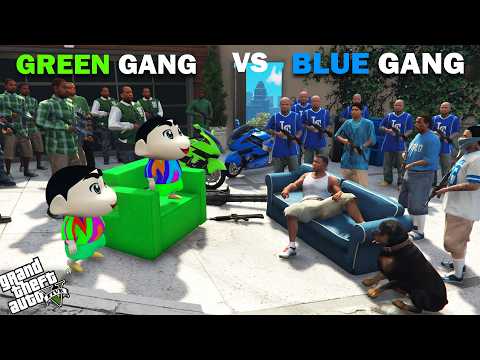 Shinchan Green Gang VS Franklin Blue Gang In GTA 5!