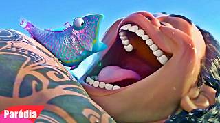 MOANA - Maui VS Peixe VS Oceano - TENTE NÃO RIR | PARÓDIA