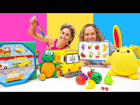 Spielzeug Video für Kinder. Fee Ayşe zaubert ein Puzzle für die Spielsachen. Fee Ayşe und Nicole