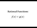 Rational Expressions and Functions