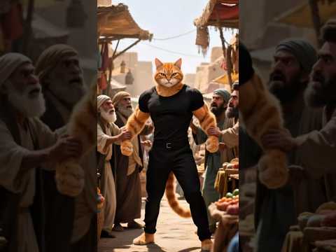 شوف إيه اللي حصل لما القط مياو عرف إن مراته اتعاكست في السوق😱😰 #shorts #cat #ai #viral