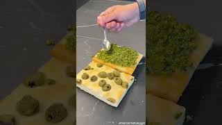 focaccia con pesto de pistacho 🤤 #recetas #fit #mercadona #comida #focaccia