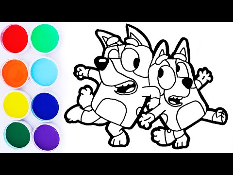Dibuja y Pinta a Bluey y Bingo 🐶🐕 Dibujos Para Niños / FunKeep
