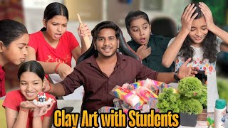 Clay art with students 😱 Clay Art challenge Artfreak