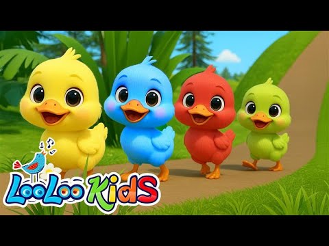 Five Little Ducks (Color Version) - Learn Colors for Babies -LooLoo Kids Nursery Rhymes & Kids Songs