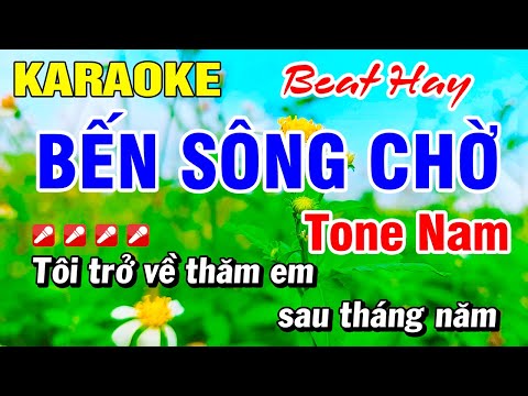 Karaoke Bến Sông Chờ (Beat Hay) Tone Nam Nhạc Sống | Hoài Phong Organ