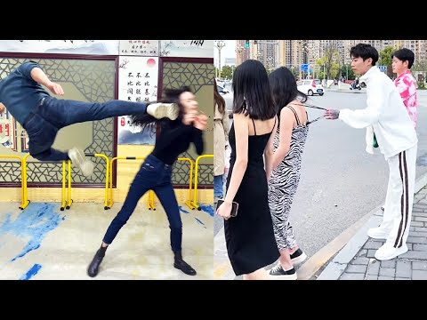 Funny situations of young people on the streets of China #216