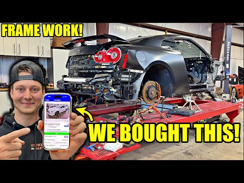 Rebuilding A Wrecked 2024 Nissan GTR In My Driveway (Part 3): Framework Begins