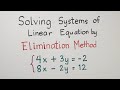 Elimination Method in Algebra