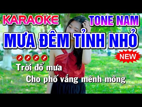 Mưa Đêm Tỉnh Nhỏ Karaoke Nhạc Sống Tone Nam | Bến Tình Karaoke