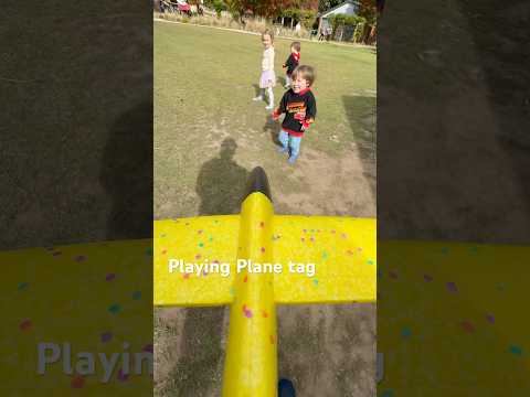 Playing tag with a toy plane #twins #cute #funny #tag #dad #family #parenting #plane #running #cars