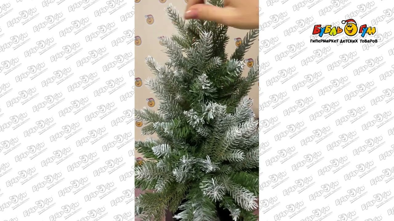 Ель искусственная заснеженная в кашпо литая хвоя 60см - видео