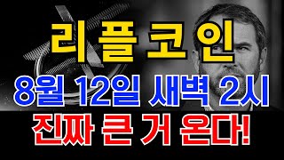 [ 리플코인 xrp ] 8월 12일 새벽 2시! 진짜 큰 거 옵니다