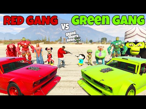 Franklin Red Gang Vs Shinchan Green Gang in GTA 5 ! JSS GAMER