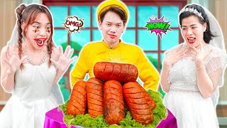 Thử Thách Làm Đĩa Xúc Xích Khổng Lồ Với 500K - Đầu Bếp Mẹ Ghẻ | Biệt Đội Tấm Cám | MIU MIU TV