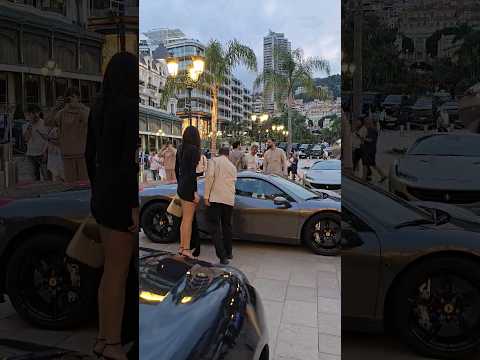 Tall Lady arrive to Monte Carlo with Ferrari #monaco #short #shorts #youtubeshorts