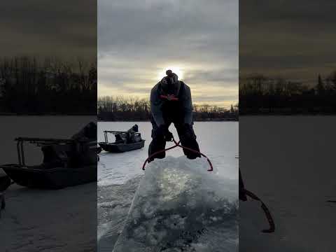 Could you lift this? 🤷🏻♂️🧊 #fishing #icefishing #minnesota