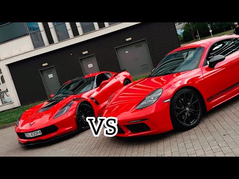 NAJBARDZIEJ BEZSENSOWNE PORÓWNANIE CORVETTE 6.2 V8 vs PORSCHE CAYMAN 2.0