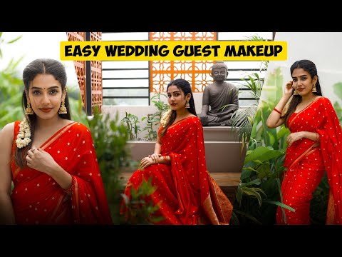 കല്യാണ മേളം 🪔🎉 Wedding Guest Makeup Look 💄 #glamyganga