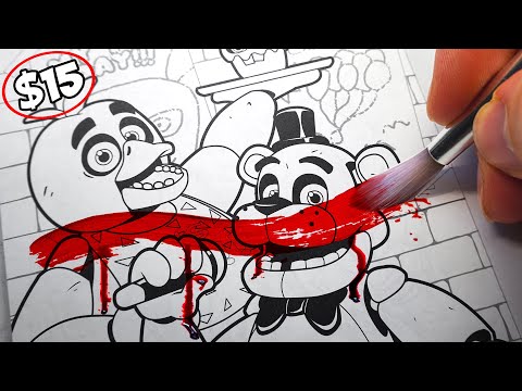 HORROR Artist vs $15 Five Nights at Freddy's Colouring Book (FNAF) ✍️
