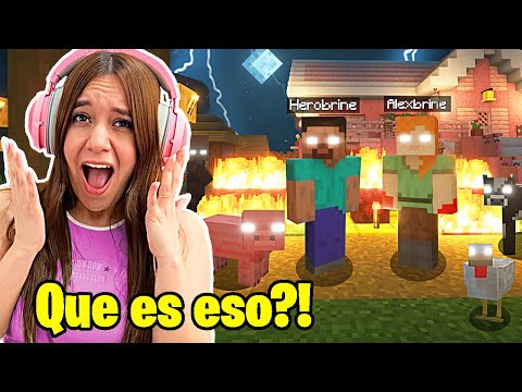Invoqué a ESCONDIDAS a HEROBRINE y ALEXBRINE en el MUNDO de MINECRAFT de MI NOVIA *BROMA*