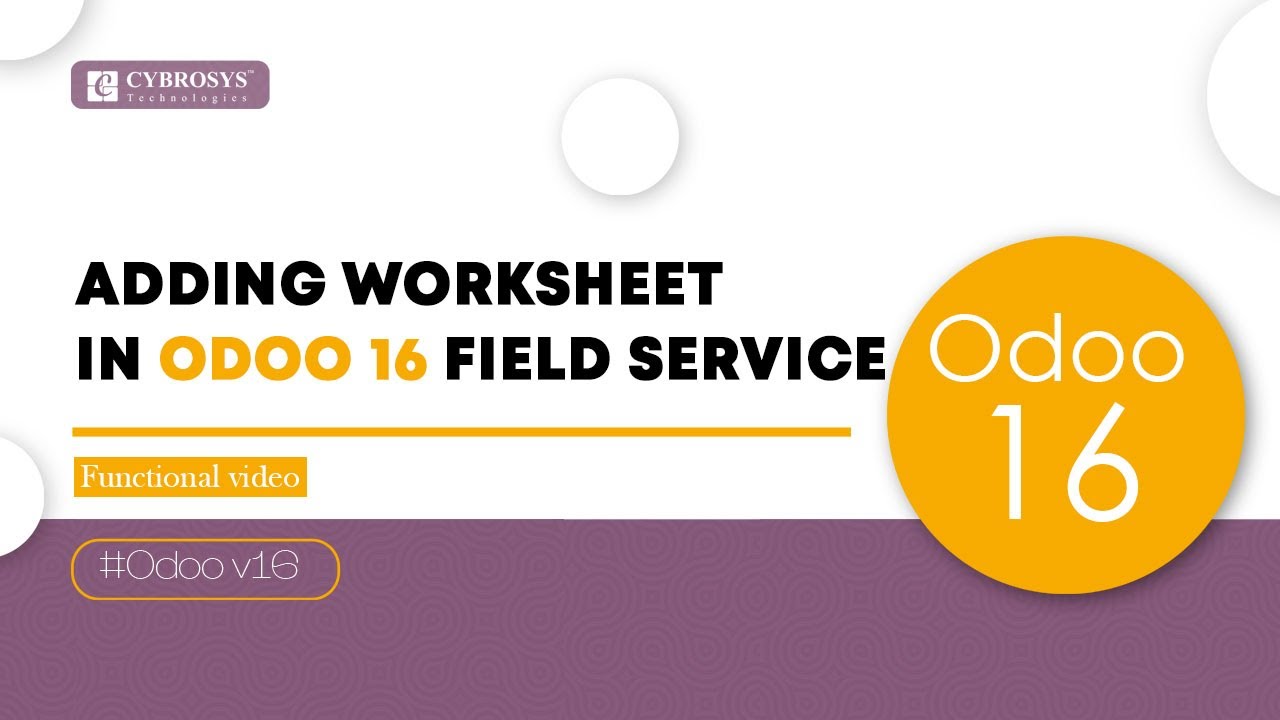 How to Customize Worksheet in Odoo 16 Field Service | Create Worksheet in Odoo 16 | 16.06.2023

This video covers the use and creation of Worksheet Templates in the Field Service application of Odoo 15. Worksheet Templates ...