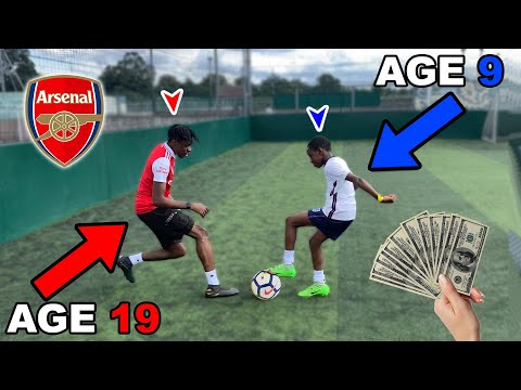 9 Year Old Saka vs 19 Year Old Saka FOOTBALL CHALLENGE!