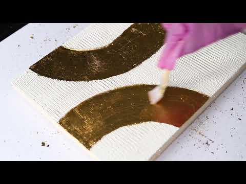 How To Make DIY Textured Wall Art With Gold Leaf