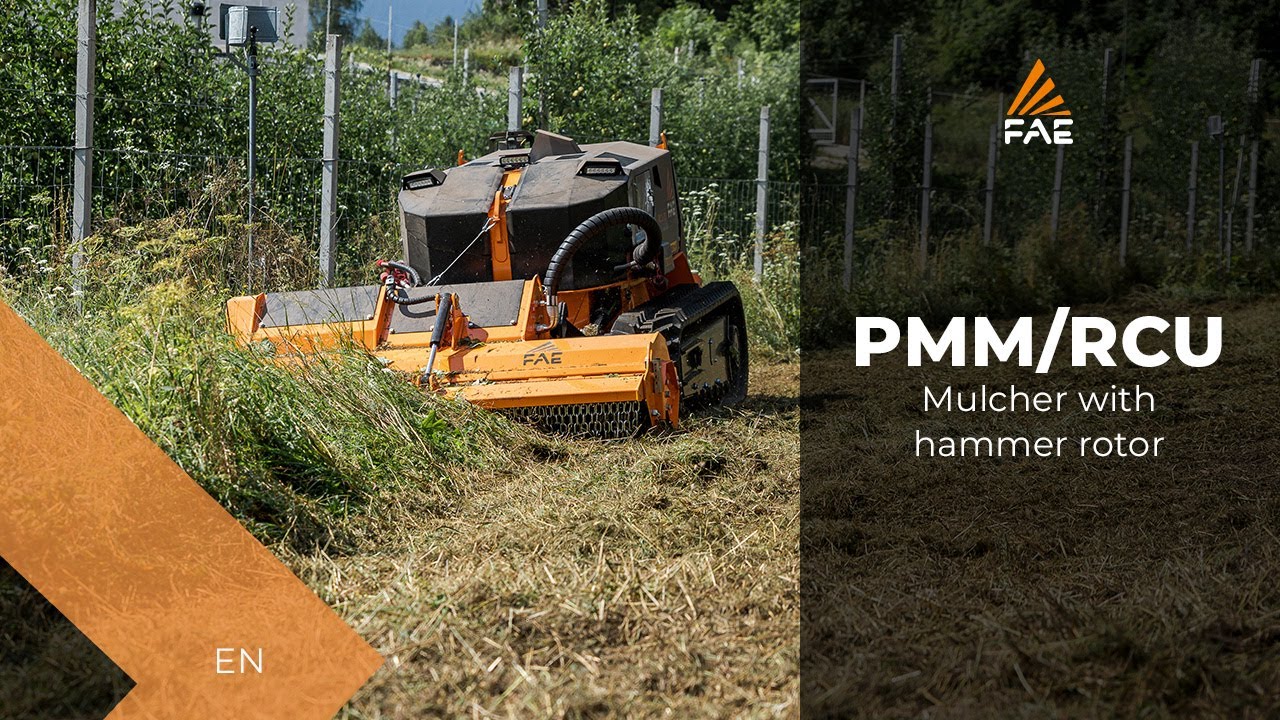 The FAE PMM/RCU75 mulcher with hammer/flail rotor for the FAE RCU75 remote controlled tracked carrier